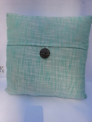 #ad Pack of 2 Green Decorative Square Throw 18 x 18 Inch Green with Button Detail $26.00