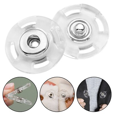 #ad Transparent Round Buckles for Sewing Set of 10 Pairs Easy and Reliable $6.38