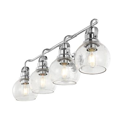 #ad JONATHAN Y JYL7406A Shirley 34quot; 4 Light Metal Bubbled Glass Vanity Light $104.04