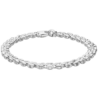 #ad Genuine 925 Sterling Silver Square Link Bracelet for Women Free UK Delivery NEW GBP 89.55