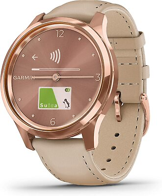 #ad GARMIN Garmin watch smart watch vivomove Luxe Light Sand Leather from Japan $582.88
