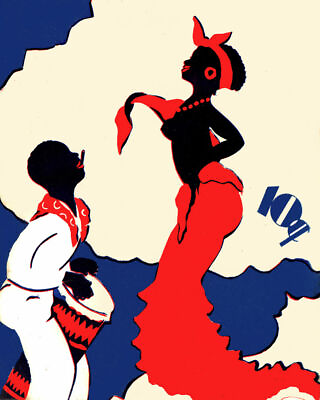 #ad 400560 African couple performing typical afro dance Dancing WALL PRINT POSTER CA C $19.95