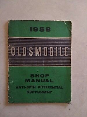 #ad 1958 58 OLDSMOBILE SHOP MANUAL POSI TRACTION SUPPLEMENT PONTIAC TOO $17.99