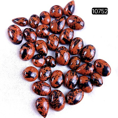 #ad 32Pcs 104Cts Natural Mahogany Obsidian Gemstone Cabochon Lot 14x10 7x5mm #10752 $12.74