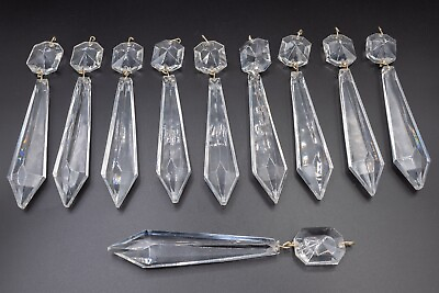 #ad Waterford Crystal Avoca Chandelier Button amp; Prism 5 1 4quot; Lot of 10 AS IS #6 $150.00