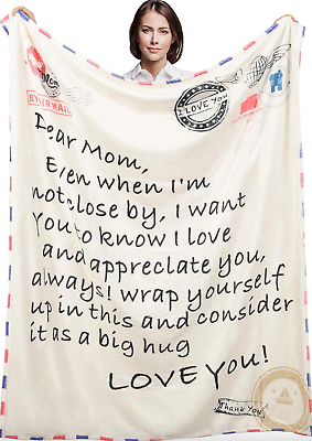 #ad Mothers Day Gifts for Mom from Daughter Son Mom Blanket Gift Personalized Fleec $12.99