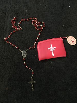 #ad St Therese Rosary Bag amp; Name Badge Arthur $15.00