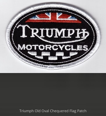 #ad Quality Cloth Iron On Patch Motobike British Legend Triumph Oval AU $9.00