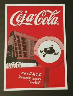 #ad Cuban Art Silkscreen Serigraph Poster quot;Coja La Colaquot; Coca Cola Political Satire C $150.00