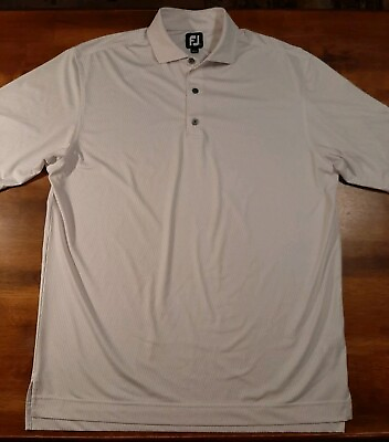#ad Footjoy Polo Shirt Adult Large White Argyle Lightweight Wichita Open PGA Mens $24.00