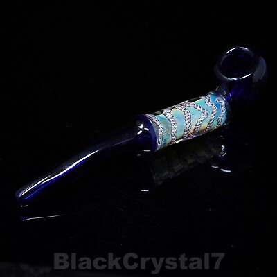 #ad 8 inch Handmade Thick Blue Atomic Sherlock Tobacco Smoking Bowl Glass Pipes $15.99