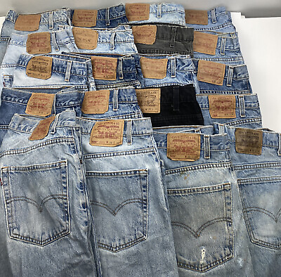 #ad Wholesale Bulk Lot of 20 Vintage Paper Tab Levis Jeans Size 38 Blue Black $149.99