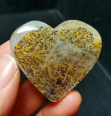 #ad RARE 31.9g Natural Dendritic Quartz Transparent Mica Tree Crystal Heart WYY1389 $35.99