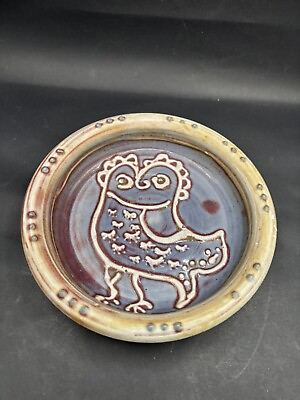 #ad Signed Studio Art Pottery Birds Dish Trinkets Jewlery Handmade Unique 6.5” $18.00