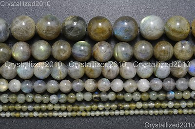 #ad Natural Labradorite Gemstone Round Loose Beads 2mm 3mm 4mm 6mm 8mm 10mm 12mm 16quot; $9.23