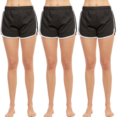 #ad 3 Women#x27;s Cotton Sport Booty Shorts Dolphin Yoga Dance Lounge Hot Pants Grey M $16.23
