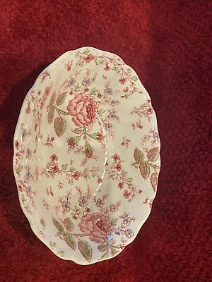 #ad johnson brothers china rose chintz Oval Serving Bowl Vintage Cottage Decor $25.00