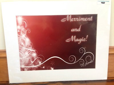 #ad Merriment Magic Modern Christmas Xmas Digital Drawing Print Pro Matted Deb Booth $17.99