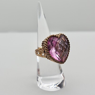 #ad Sajen Ring Cocktail Amore Heart Marianna Richard Jacobs Purple Crystal Size 6 $31.99