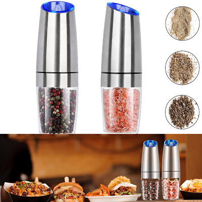 #ad Gravity Electric Salt and Pepper Grinder Set Shaker Mills Adjustable Coarseness $21.99
