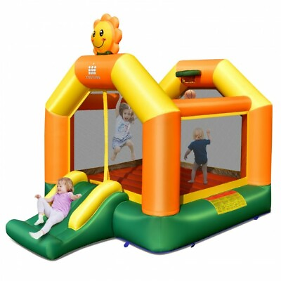 #ad Inflatable Bounce Kids Safety Jumping Castle House Slide Mesh Wall Carry Bag NEW $207.95