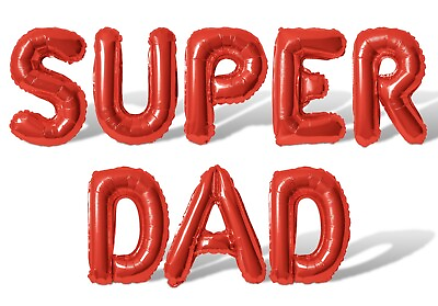 #ad SUPER DAD Letter Balloon Banner DIY Father#x27;s Day or Dad#x27;s Birthday Decorations $11.99