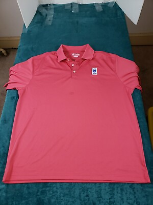 #ad PGA Mens Pink Short Sleeve Polo Shirt Sz Extra Large 100% Polyester Father amp; Son $9.97