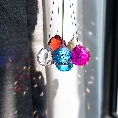#ad Crystalsuncatcher Mixed Color 10pcs Crystal Glass Ball Chandelier Prisms Pend $15.37