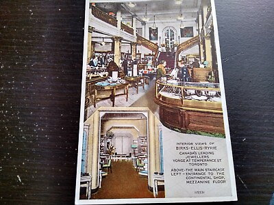 #ad Vintage Birks Ellis Ryrie Jewelry House Toronto CA Advertising Photo Postcard $19.95