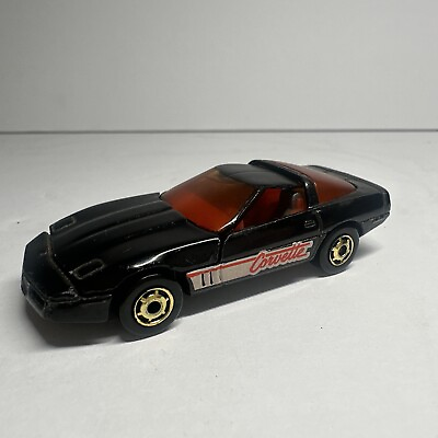 #ad Hot Wheels 1982 80#x27;s Corvette Rare Black Orange Glass Hood Opens Collectible $19.80