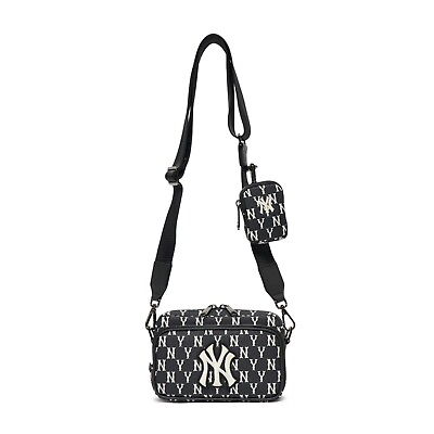 #ad MLB Monogram Mini New York Yankees Cross Bag Crossbody Bag Shoulder Bag Black $123.40