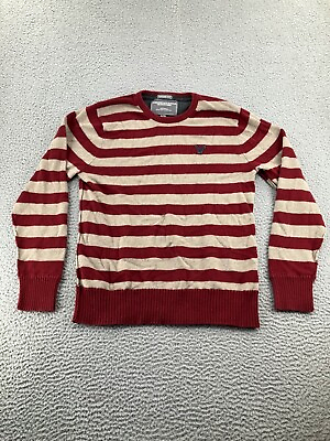 #ad Vintage American Eagle Shirt Mens XL Red Wool Vintage Fit Long Sleeve Striped $9.49