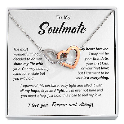 #ad To Soulmate Necklace Gift For Girlfriend Wife Gift Birthday Valentines Day $28.99
