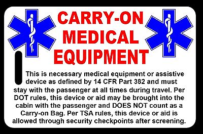#ad #ad Carry On Medical Equipment Bag Tag TSA $6.75
