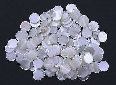 #ad FOUR 9.5mm FLAT Round Natural Non Acrylic Mother of Pearl Cab Cabochon Gemstone $12.36