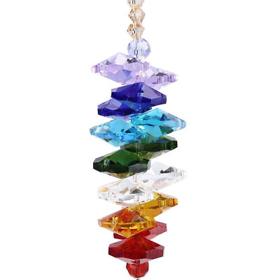 #ad Handmade Hanging Pendant Rainbow Crystal Prisms Ball Chandelier Lamp Xmas Window $9.71