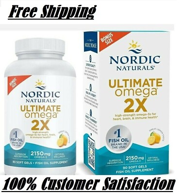 #ad Nordic Naturals Ultimate Omega 2X Lemon Flavor 90 Soft Gels 2150 mg Omega $45.50