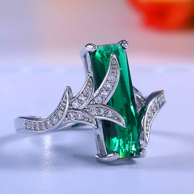 #ad Gorgeous 925 Silver Wedding Ring Women Sprkly Zircon Ring Sz 6 10 $3.16