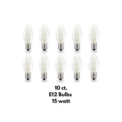 #ad 10 ct. 15 Watt E12 Bulbs Salt Lamp Bulb Scentsy Light for Plug in Wax Warmer NEW $10.19