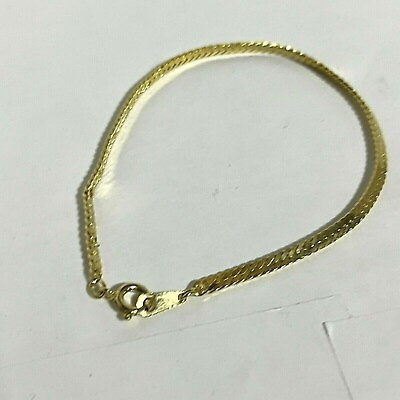 Vintage Gold Toned Bracelet Interlinked Band Clasped Together $17.00
