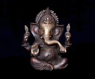 #ad Ganesh Statue Brass Ganesha Idol God Ganpati Figurine Home Decor Diwali Gift $118.00
