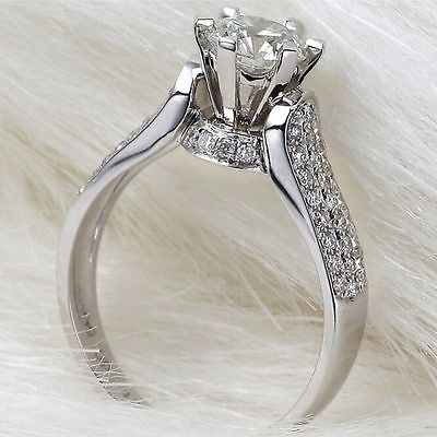 #ad 2.52ct Handmade Prong Set Cz Band 925 Silver Women#x27;s Engagement Ring Size 4 9.5 $9.92