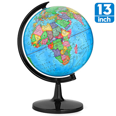 #ad 13#x27;#x27; World Globe Gift Earth Ocean Rotating World Map Desktop Geography w Stand $34.19