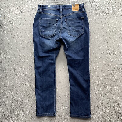 #ad DU ER Men#x27;s Relaxed Taper L2X Coolmax Performance Denim Blue Denim Jeans 32x30 $39.90
