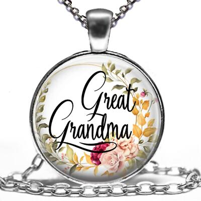 #ad Great Grandma Glass Top Pendant Necklace Handcrafted Jewelry Grandmother Gift $13.95