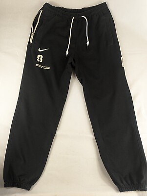 #ad Rare Stanford Cardinals Nike Pants Mens Large DriFit Black Basketball Zip Pocket $49.95