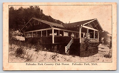 #ad Michigan Palisades Park Country Club House Vintage Postcard $5.75