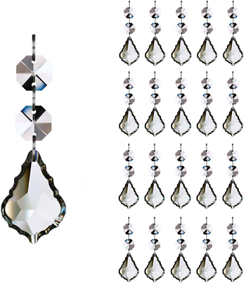 #ad #ad Maple Leaf 20Pcs Crystal Chandelier Prisms Pendant Parts 38Mm Hanging Crystals $23.72