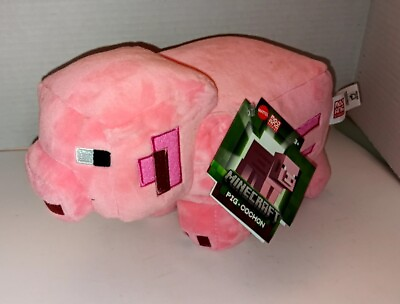 #ad Minecraft Pixelated Pig Plush by Mojang Mattel 10quot; NEW W TAGS $17.95