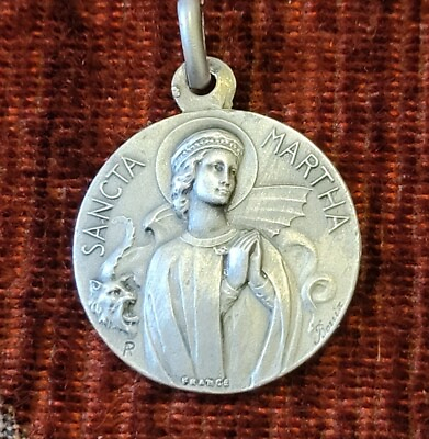 #ad St. Martha Vintage amp; New Sterling Medal Catholic France Patron Of Homemakers $44.99